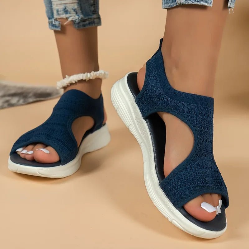 Women's Shoes 2025 Summer Comfortable Casual Sports Sandals Women's Beach Wedge Sandals Women's Mesh Knitted Roman Sandals - Kenner House Emporium