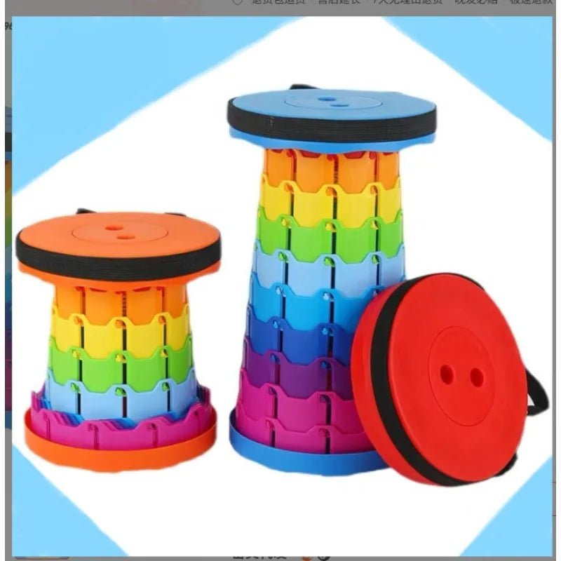 Outdoor telescopic folding stool - portable for queueing during travel, adjustable for home use, retractable seat for camping. - Kenner House Emporium