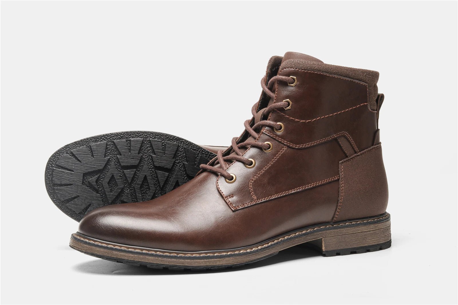 Dark Brown Men boots Spring British Style Leather Boots Retro Men Ankle Boots - Kenner House Emporium