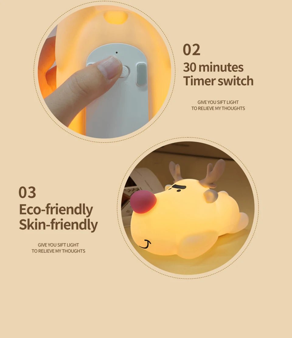 Mushroom Night Light LED Rechargeable USB Table Lamp Desk Room Decoration Baby Nursery Kids Birthday Gift Animal Pumpkin Lantern - Kenner House Emporium