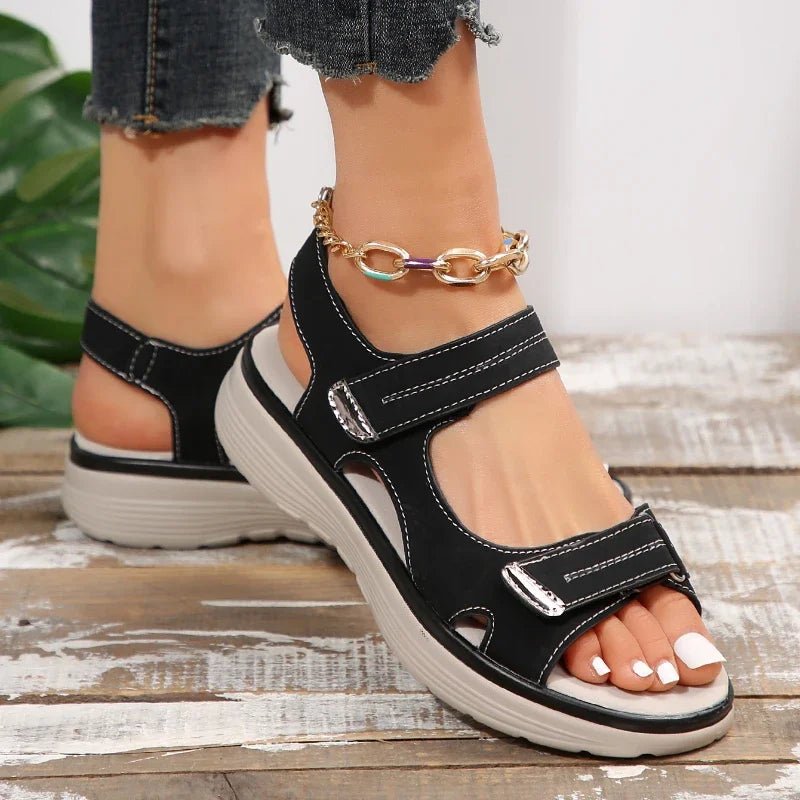 2025 New Summer Sandals Comfortable Sandals Women Walking Open Toe Wedges Women's Shoes Fashion Beach Slippers Platform Sandals - Kenner House Emporium