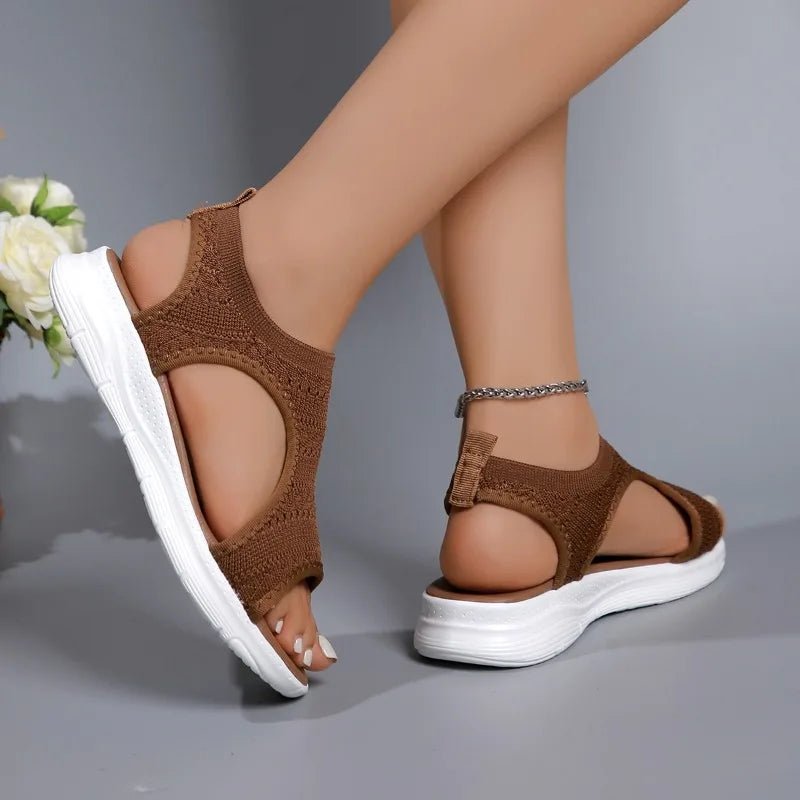 Women's Shoes 2025 Summer Comfortable Casual Sports Sandals Women's Beach Wedge Sandals Women's Mesh Knitted Roman Sandals - Kenner House Emporium