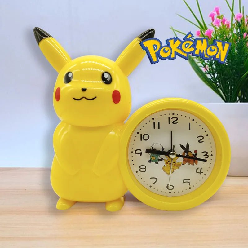 New Genuine Pokemon Anime Pikachu Catoon Kawaii Model Action Decoration Toy Children Alarm Pointer Clock Student Kids Gift - Kenner House Emporium