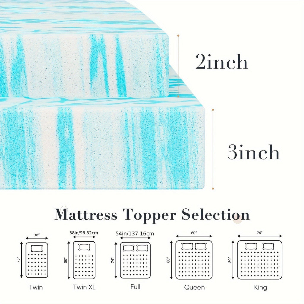 Basic 2/3/4 Inch And Upgraded 5zone 2/3/4 Inch Mattress Topper Comfort Bed Topper Cooling Mattress Pad Gel Premium Memory Foam Mattress, CertiPUR - US - Kenner House Emporium