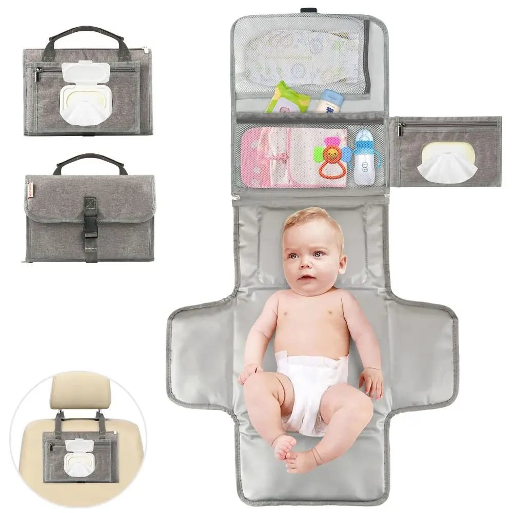 Portable Diaper Changing Pad Portable Baby Changing Pad with Pockets Waterproof Travel Diaper Changing Station Kit Baby Gifts - Kenner House Emporium