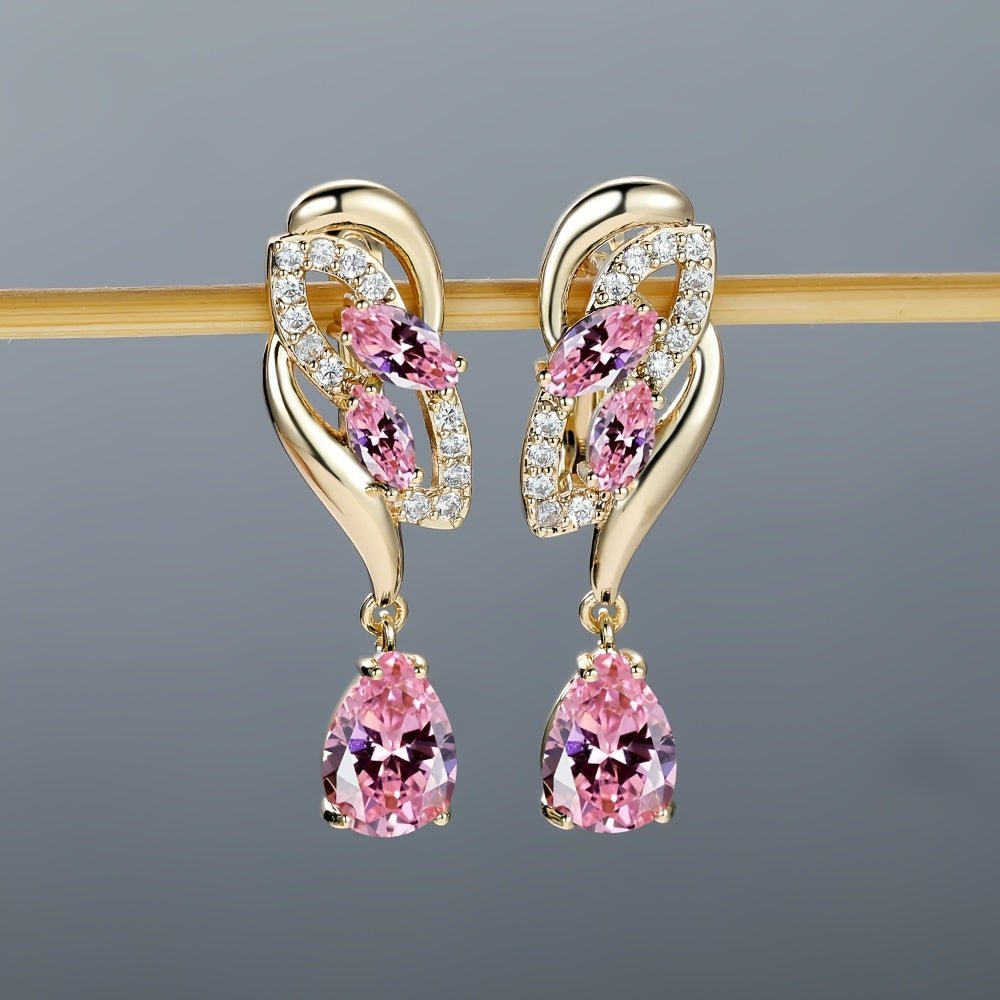 Romantic Flower Dangle Earrings Women Birthstone Party Earrings Jewelry Gifts - Kenner House Emporium