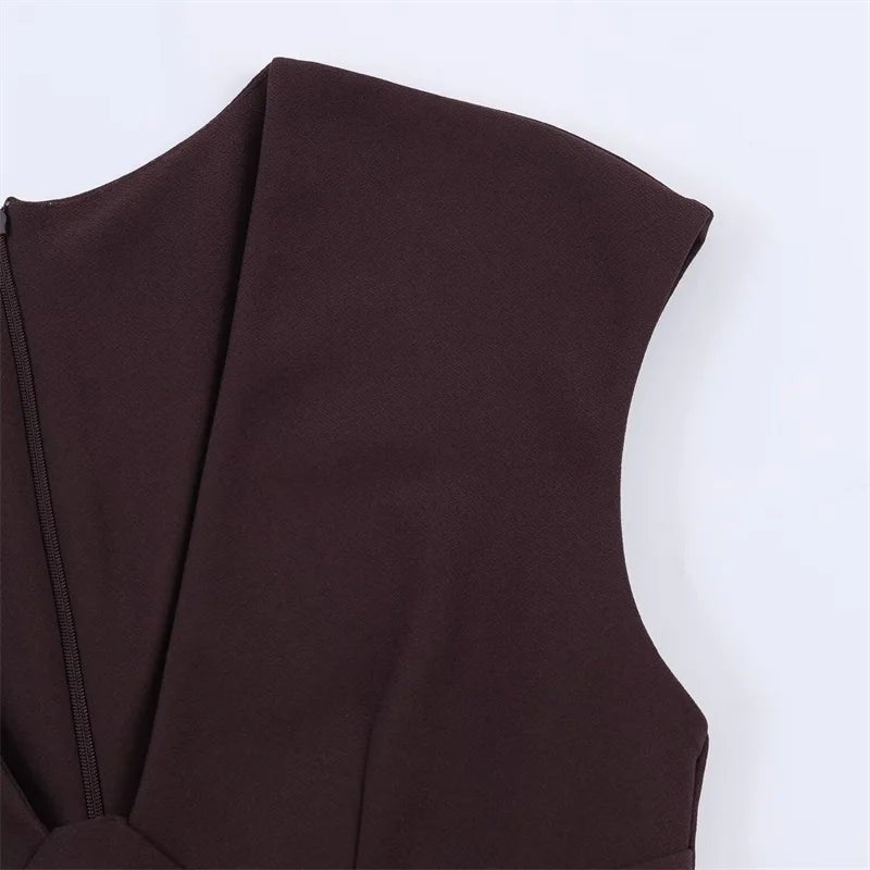 Women's Dress 2026 New Fashion Trend Multi - Color Sexy Elegant Party Deep V - Neck Chiffon Dress - Kenner House Emporium