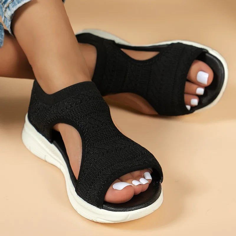 Women's Shoes 2025 Summer Comfortable Casual Sports Sandals Women's Beach Wedge Sandals Women's Mesh Knitted Roman Sandals - Kenner House Emporium