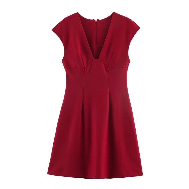 Women's Dress 2026 New Fashion Trend Multi - Color Sexy Elegant Party Deep V - Neck Chiffon Dress - Kenner House Emporium