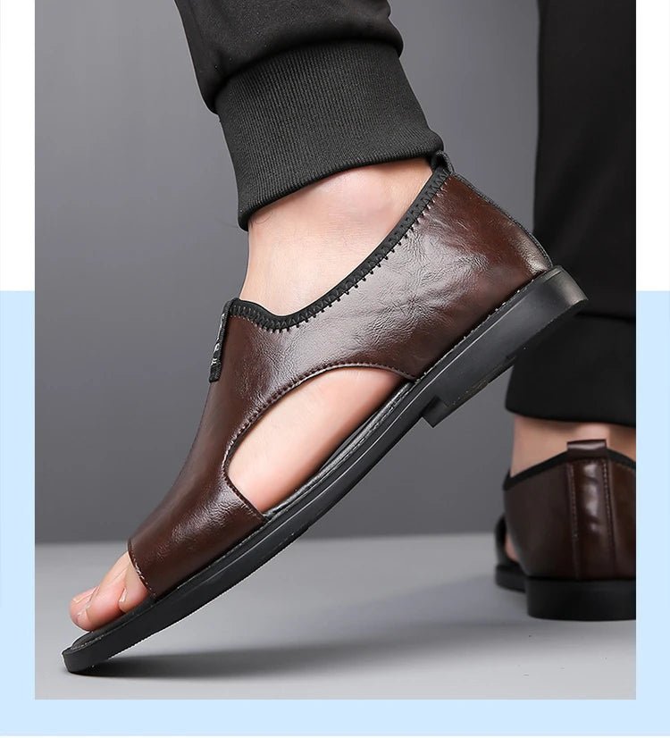 Sandals for Men Brand Casual Shoes Outdoor Fashion Men's Slippers Comfortable Beach Shoes High Quality Leather Men Flat Sandals - Kenner House Emporium