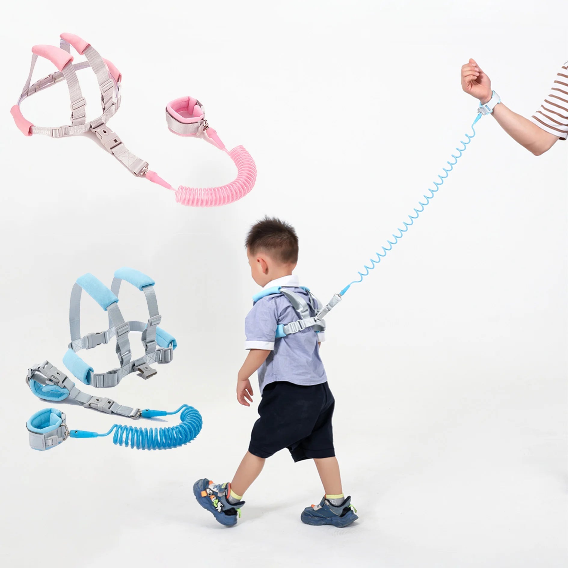Infants and young children's loss prevention belt traction rope Baby loss prevention bracelet 2m spring rope Walking baby safety - Kenner House Emporium