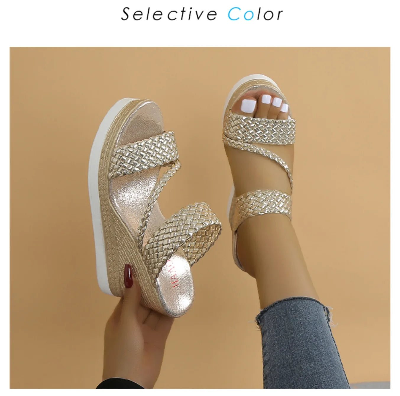 Women Sandals Summer New Outdoor Beach Sandals Comfortable Hot Shallow Wedges Shoes for Women Designer Casual Sandals - Kenner House Emporium