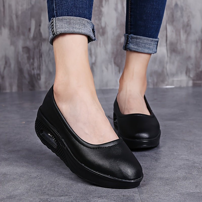 Women'S Nursing Shoes - Lightweight Cushioned Nurse Shoes with Arch Support, Non - Slip PU Synthetic Cover - All - Day Comfort for Hospital, Clinic, Office - Extended Sizes Available - Easy - Clean Black Work Footwear, Nurse Access - Kenner House Emporium