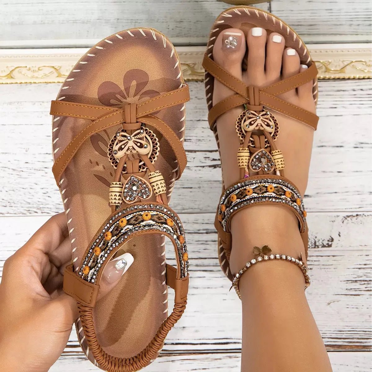 Women's Sandals Bohemian Sandals Outdoor Soft Sole Beach Sandals Platform Lightweight Women Casual Shoes Flat Plus Size Sandal - Kenner House Emporium