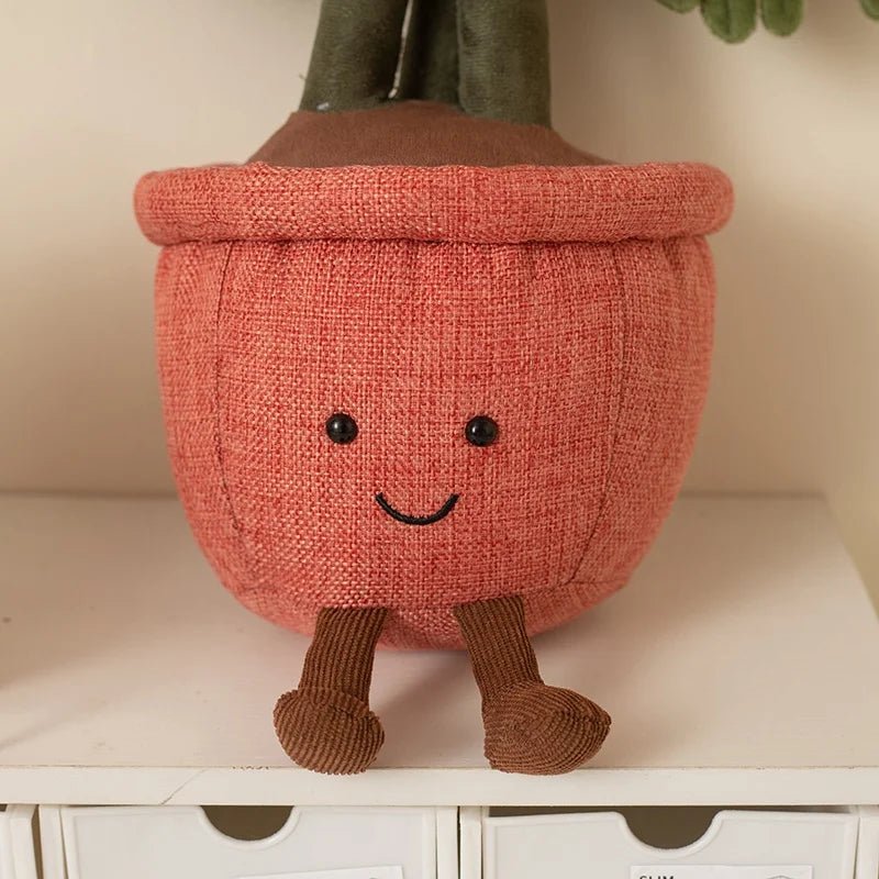Plush Emulational Plants Amuseables Potted Monstera Deliciosa Stuffed Toys Fun Decoration For Home Kawaii Toy For Girls Gifts - Kenner House Emporium