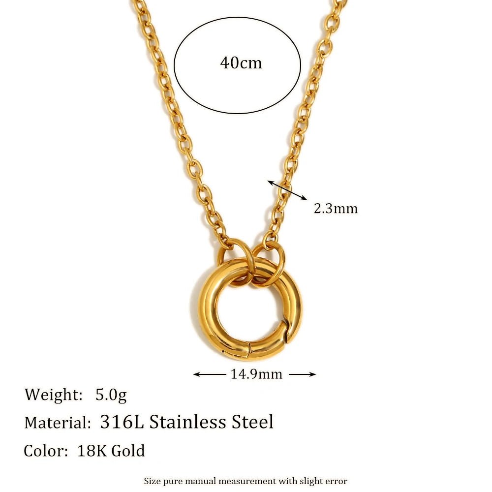 MamacitaSlay DIY Spring Buckle Single Chain Paper Clip Chain Necklaces For Women Stainless Steel Jewelry Accessories For Women - Kenner House Emporium