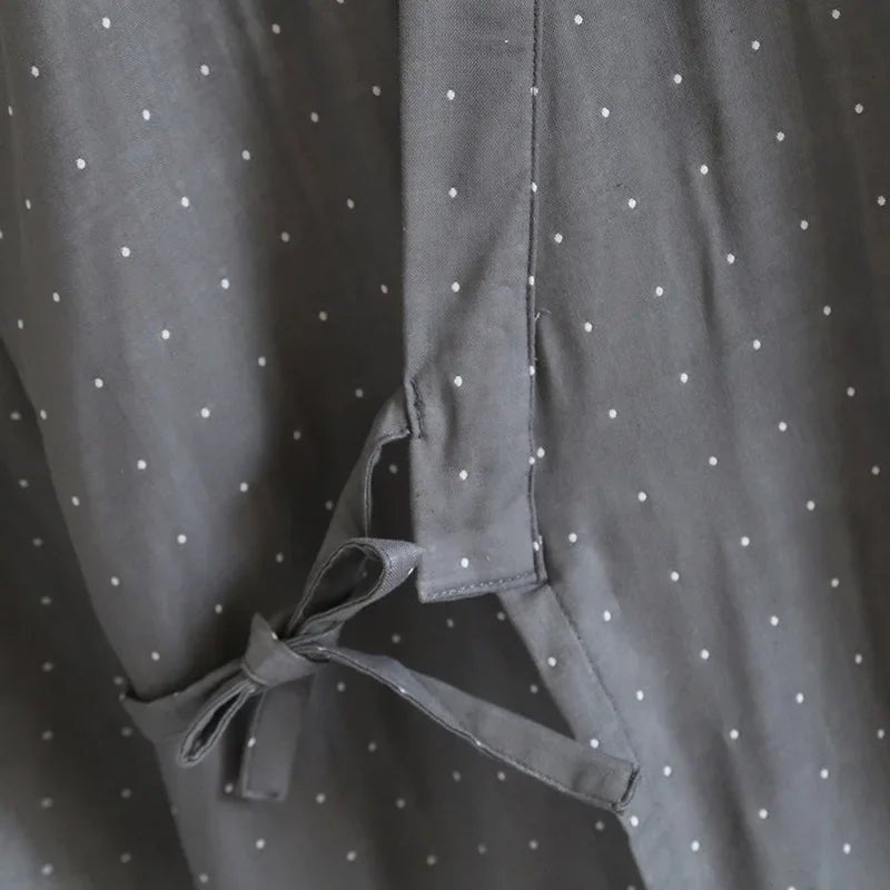 Kimono Robes Pajamas Set for Spring Autumn and Summer Thin Men's Cotton Loose Fit Large Size Half Sleeve Sleepwear Set - Kenner House Emporium