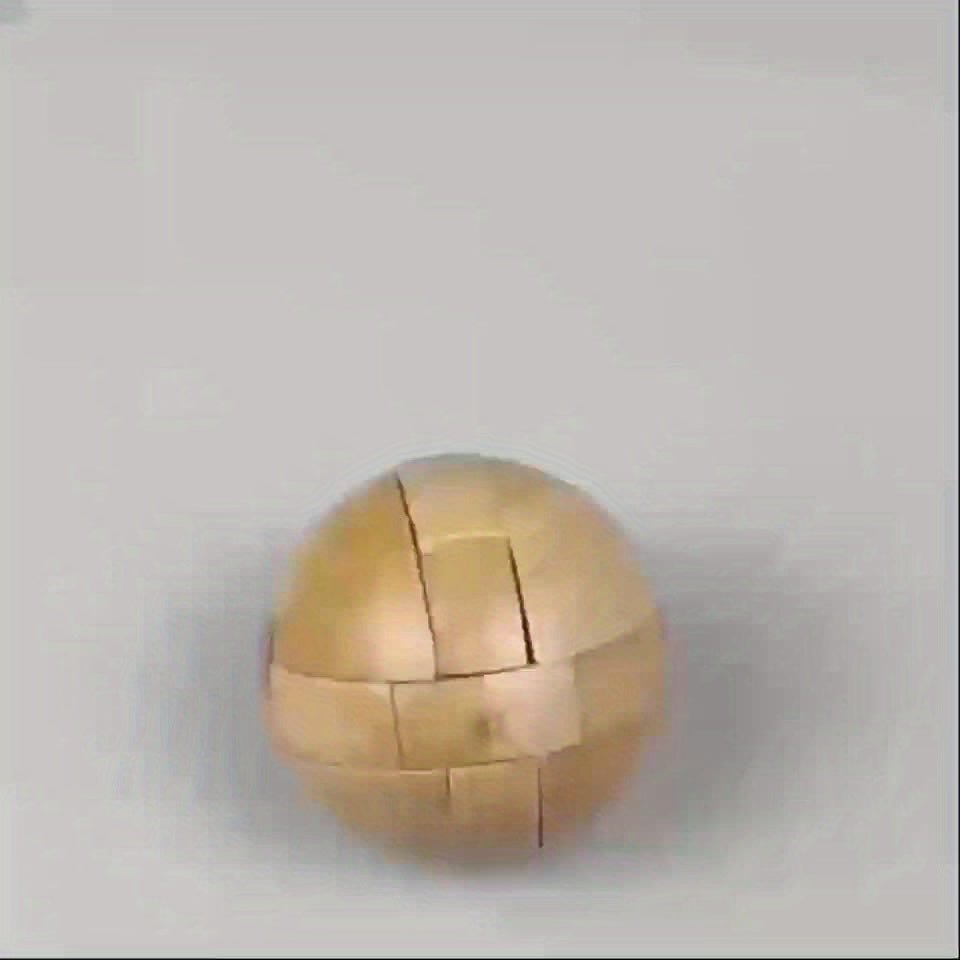 Puzzle Magic Ball | Plywood Brain Teaser Puzzle Ball for Adults, Wheat Color, Uncharged - Kenner House Emporium