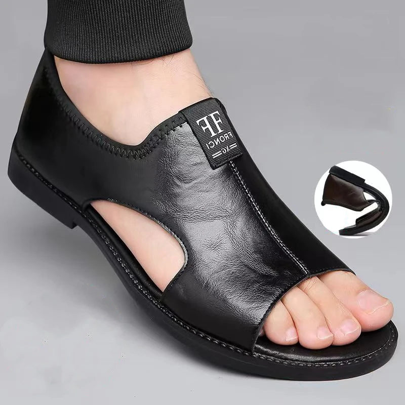 Sandals for Men Brand Casual Shoes Outdoor Fashion Men's Slippers Comfortable Beach Shoes High Quality Leather Men Flat Sandals - Kenner House Emporium