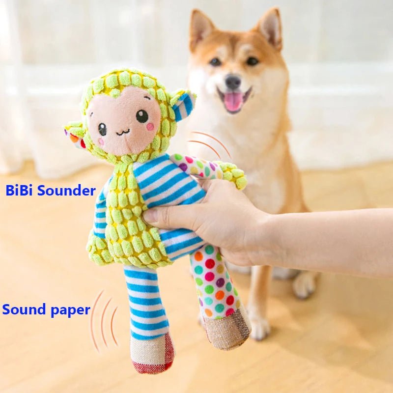 Pet Plush Toy Cat Dog Puzzle Toy Cute Animals Bite Resistant Interactive Squeaky Pet Dog Teeth Cleaning Chew Toy Pet Supplies - Kenner House Emporium