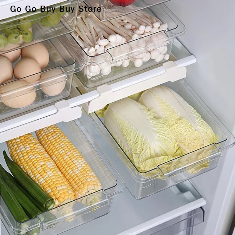【ST】1Pcs Refrigerator Storage Box Fridge Organizer Fresh Vegetable Fruit Drain Basket Storage Container Pantry Kitchen Organizer - Kenner House Emporium