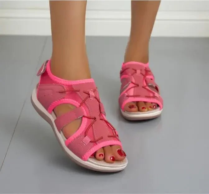 Women Fashion Women Flats Outdoor Beach Sandals Low Top Round Toe Casual Sports Comfortable Fish Mouth Opened Toe Sandals 2024 - Kenner House Emporium