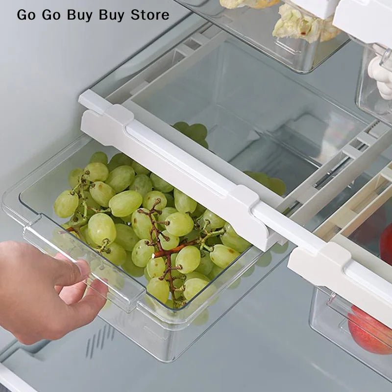 【ST】1Pcs Refrigerator Storage Box Fridge Organizer Fresh Vegetable Fruit Drain Basket Storage Container Pantry Kitchen Organizer - Kenner House Emporium