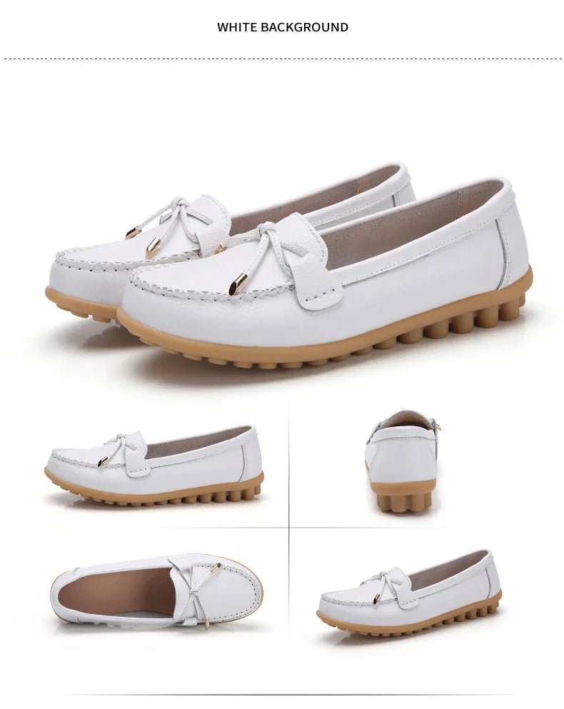 New Woman Flats Shoes Ballet Flat Sneakers Genuine Leather Spring Soft Moccasins Ladies Boat Ballerina Espadrilles Creepers - Kenner House Emporium