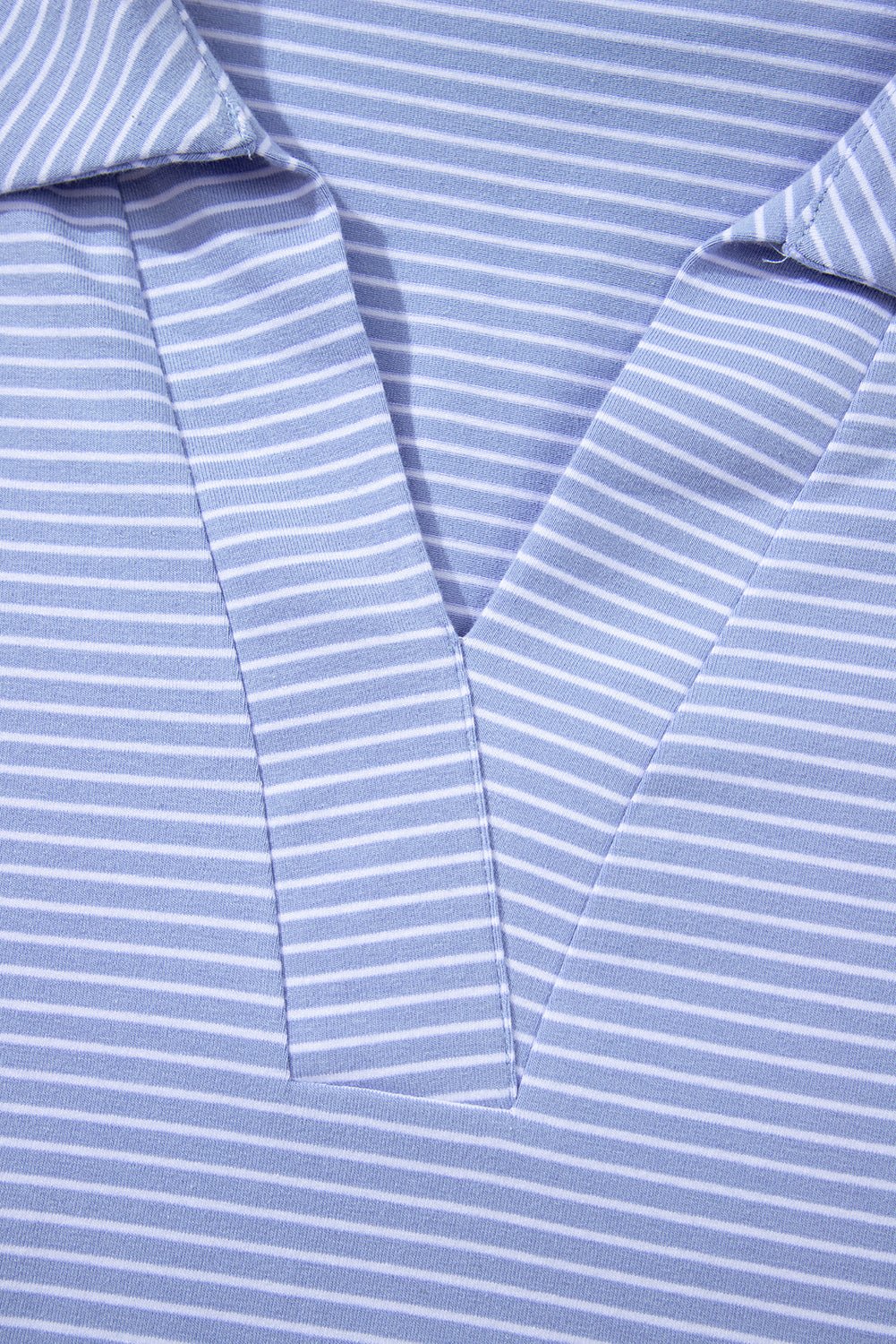 Sky Blue Striped Dolman Sleeve Pullover and Drawstring Shorts Set - Kenner House Emporium