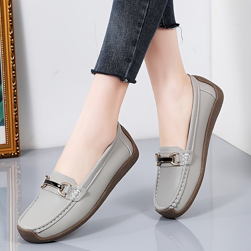 Women'S Slip - On Loafers - Soft, Non - Slip TPR Sole, Lightweight, Durable, Black Faux Cover Flats for Casual Wear, Ladies Shoes - Kenner House Emporium