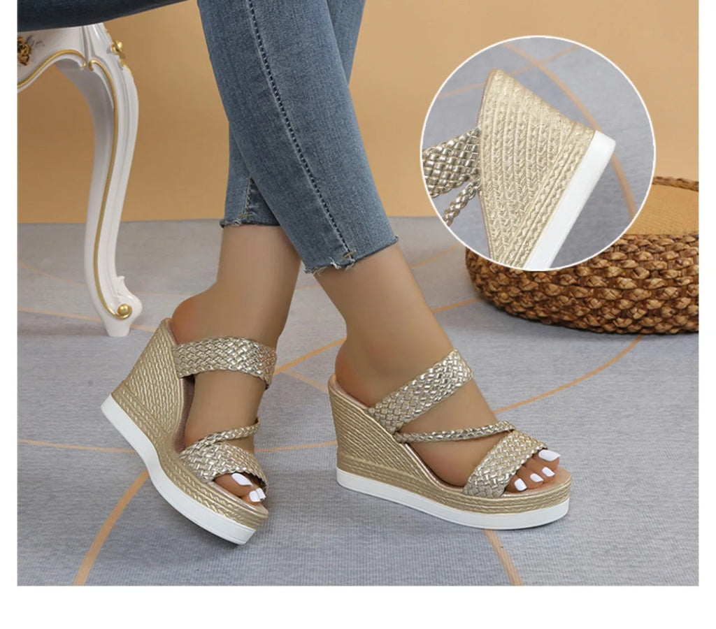 Women Sandals Summer New Outdoor Beach Sandals Comfortable Hot Shallow Wedges Shoes for Women Designer Casual Sandals - Kenner House Emporium