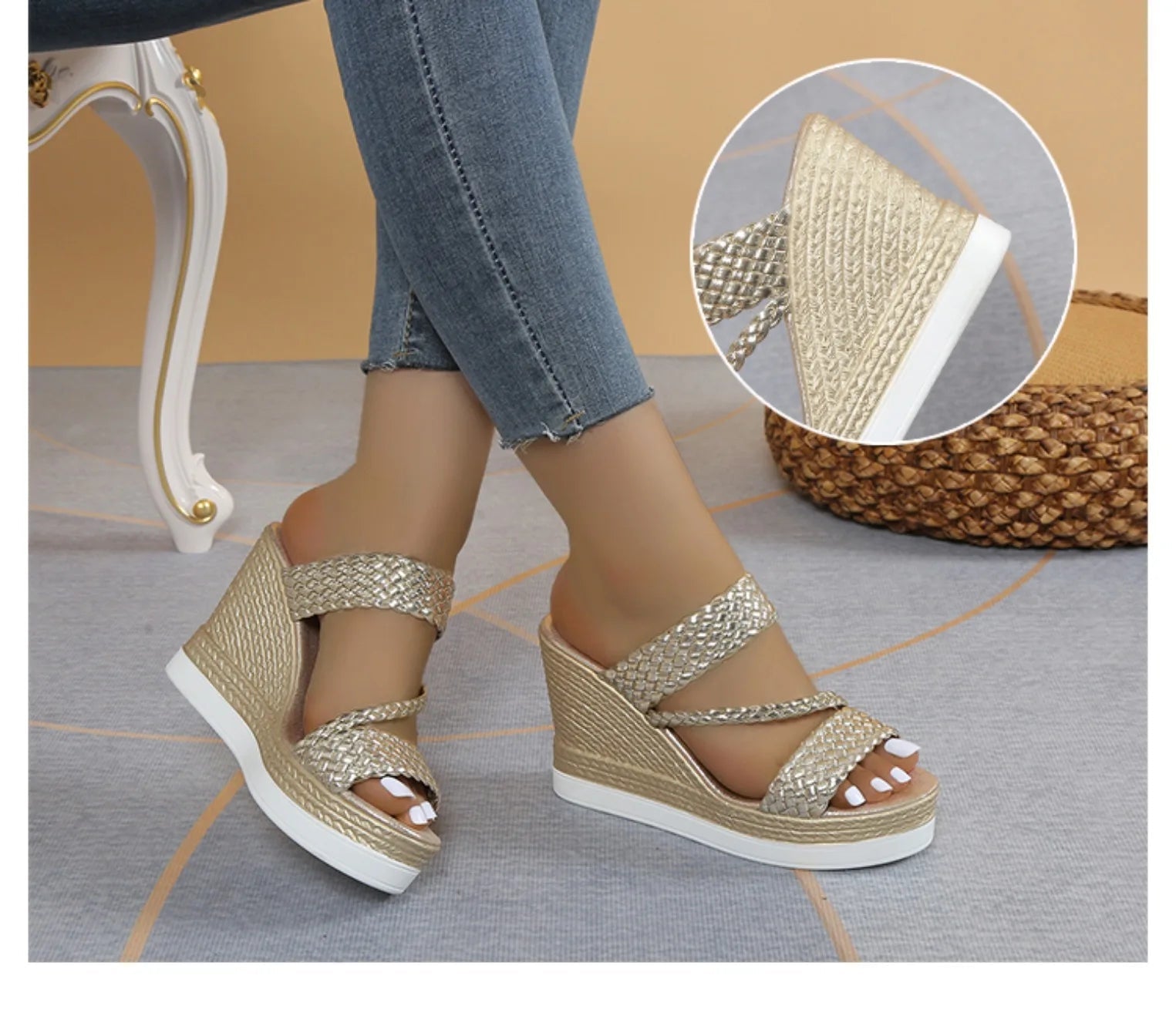 Women Sandals Summer New Outdoor Beach Sandals Comfortable Hot Shallow Wedges Shoes for Women Designer Casual Sandals - Kenner House Emporium
