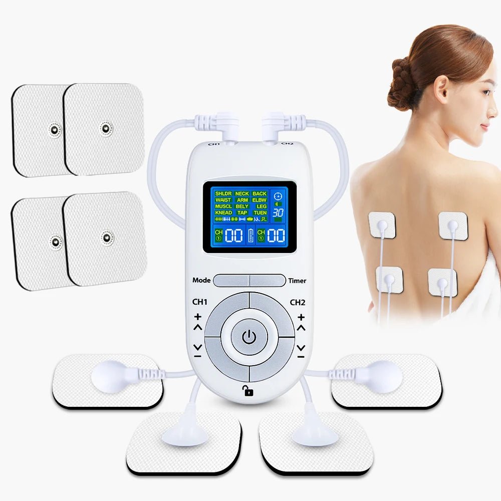 Electric Tens Relax Muscle Stimulator 12 Modes EMS Acupuncture Body Massage Digital Therapy Slimming Machine Electrostimulator - Kenner House Emporium