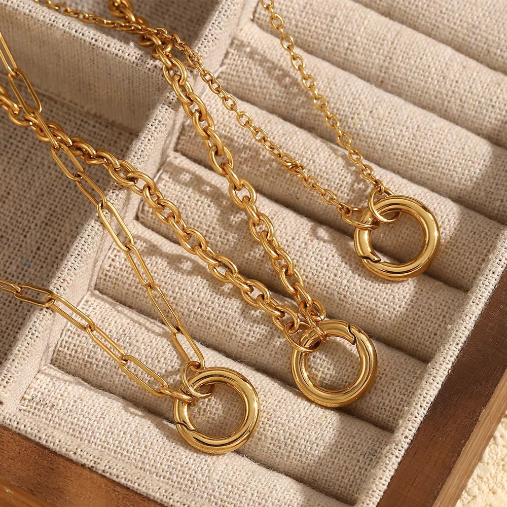 MamacitaSlay DIY Spring Buckle Single Chain Paper Clip Chain Necklaces For Women Stainless Steel Jewelry Accessories For Women - Kenner House Emporium