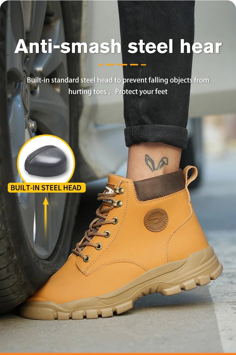 Steel Toe Shoes for Men Women Lightweight Anti - smash Steel Toe Sneakers Indestructible Work Boots Construction Safety Shoes - Kenner House Emporium