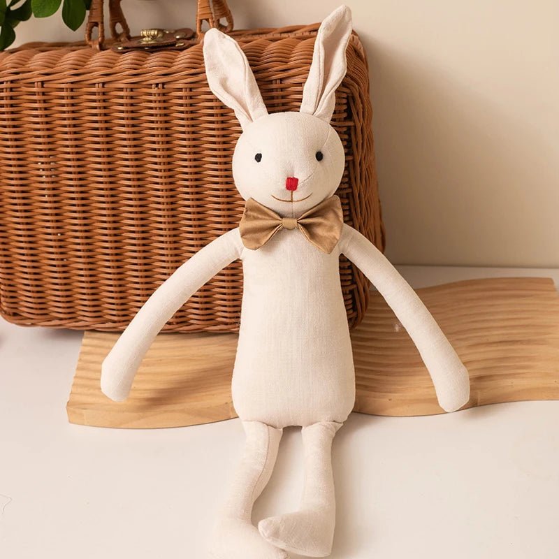 Stuffed Bunny Cloth Dress Toys Smoothing Toy for Infant Cuddling sleep doll for Girls Handmade Diversity Brown Rabbit Plushie - Kenner House Emporium