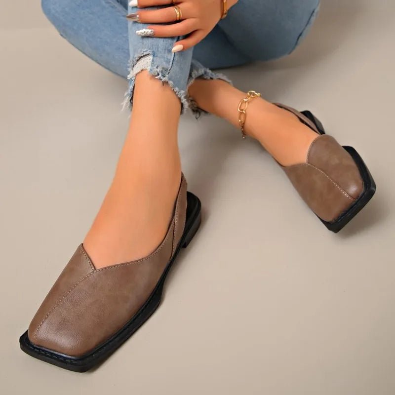 2026 Women Sandals Summer New Rear Hollow Shallow Square Head Low Heel Shoes Fashionab Comfortable Sandals - Kenner House Emporium