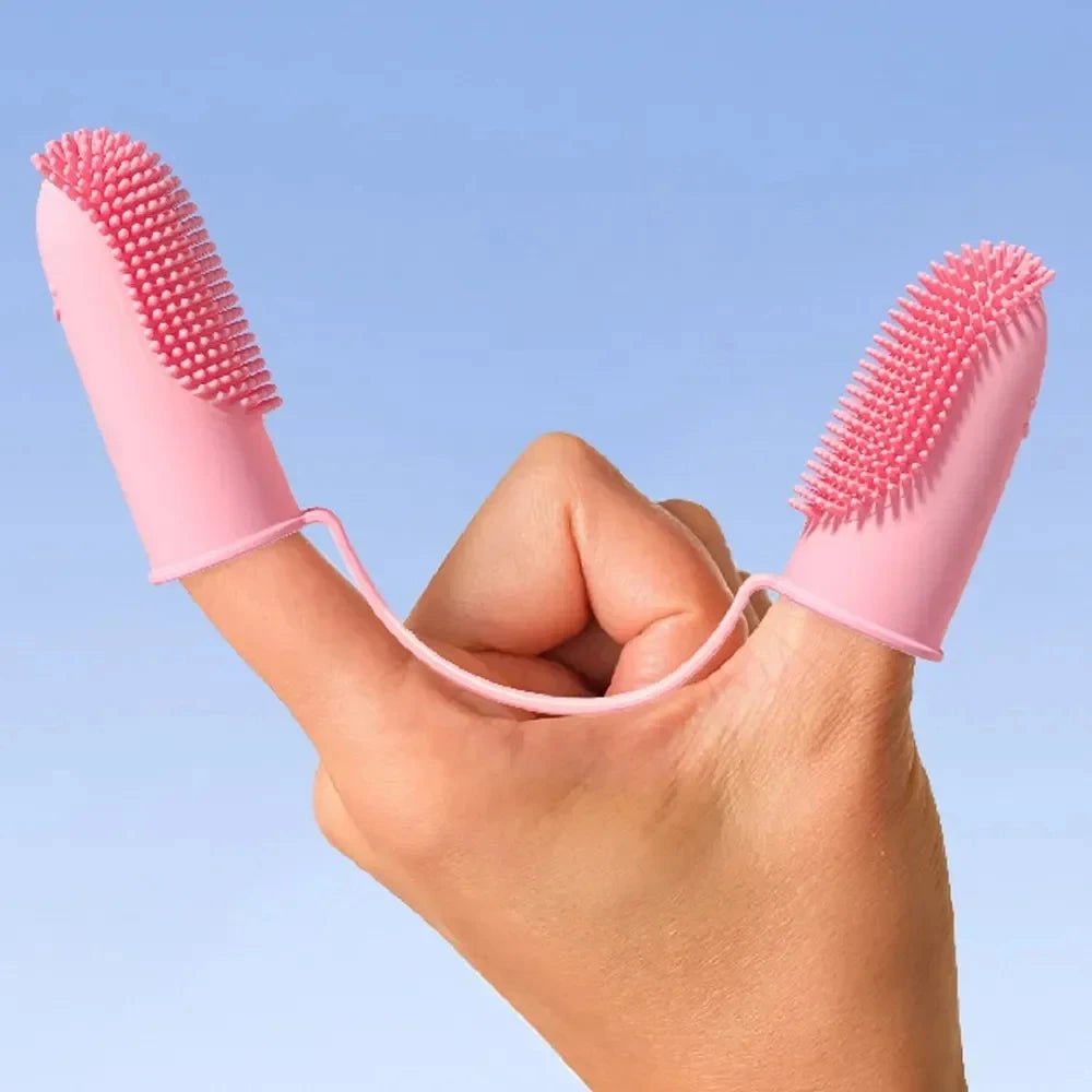 Pet Two - finger Toothbrush Dog Cat Pet Supplies Teeth Cleaning Finger Set Oral Cleaning Tools Pet Two - finger Toothbrush Dog Cat - Kenner House Emporium