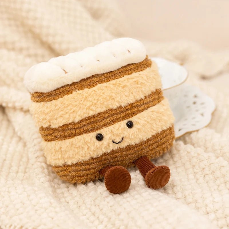 Kawaii Smile Cake Plush Toys Soft Stuffed Dessert Dolls with Candle Cherry Birthday Xmas Gift For Kids Cuddly Home Party Decor - Kenner House Emporium