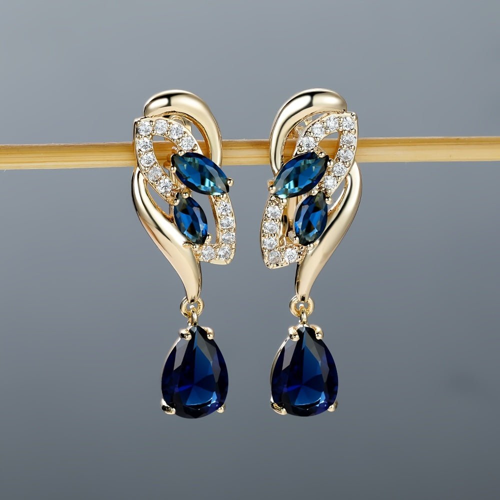 Romantic Flower Dangle Earrings Women Birthstone Party Earrings Jewelry Gifts - Kenner House Emporium