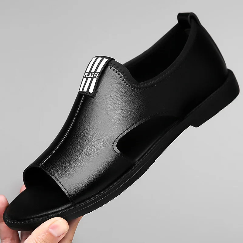 Sandals for Men Brand Casual Shoes Outdoor Fashion Men's Slippers Comfortable Beach Shoes High Quality Leather Men Flat Sandals - Kenner House Emporium