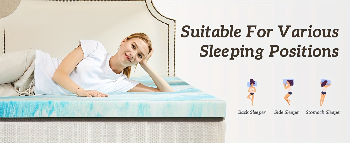Basic 2/3/4 Inch And Upgraded 5zone 2/3/4 Inch Mattress Topper Comfort Bed Topper Cooling Mattress Pad Gel Premium Memory Foam Mattress, CertiPUR - US - Kenner House Emporium