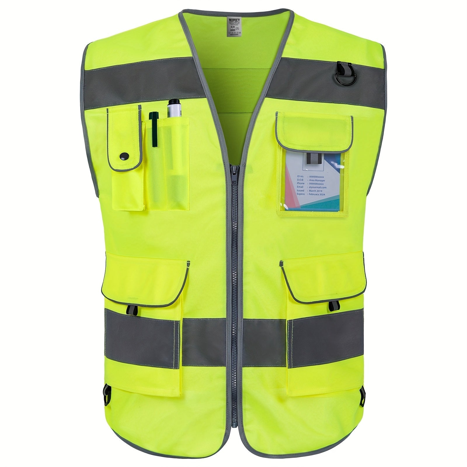 TCCFCCT Safety Vest for Men Women 9 Pockets High Visibility Reflective Vest for Safety, Premium 120g Fabric with Reinforced Sewing, Hi Vis Construction Work Vest for Surveyors, Drivers and Warehouse, Meets ANSI/ISEA Standards - Kenner House Emporium