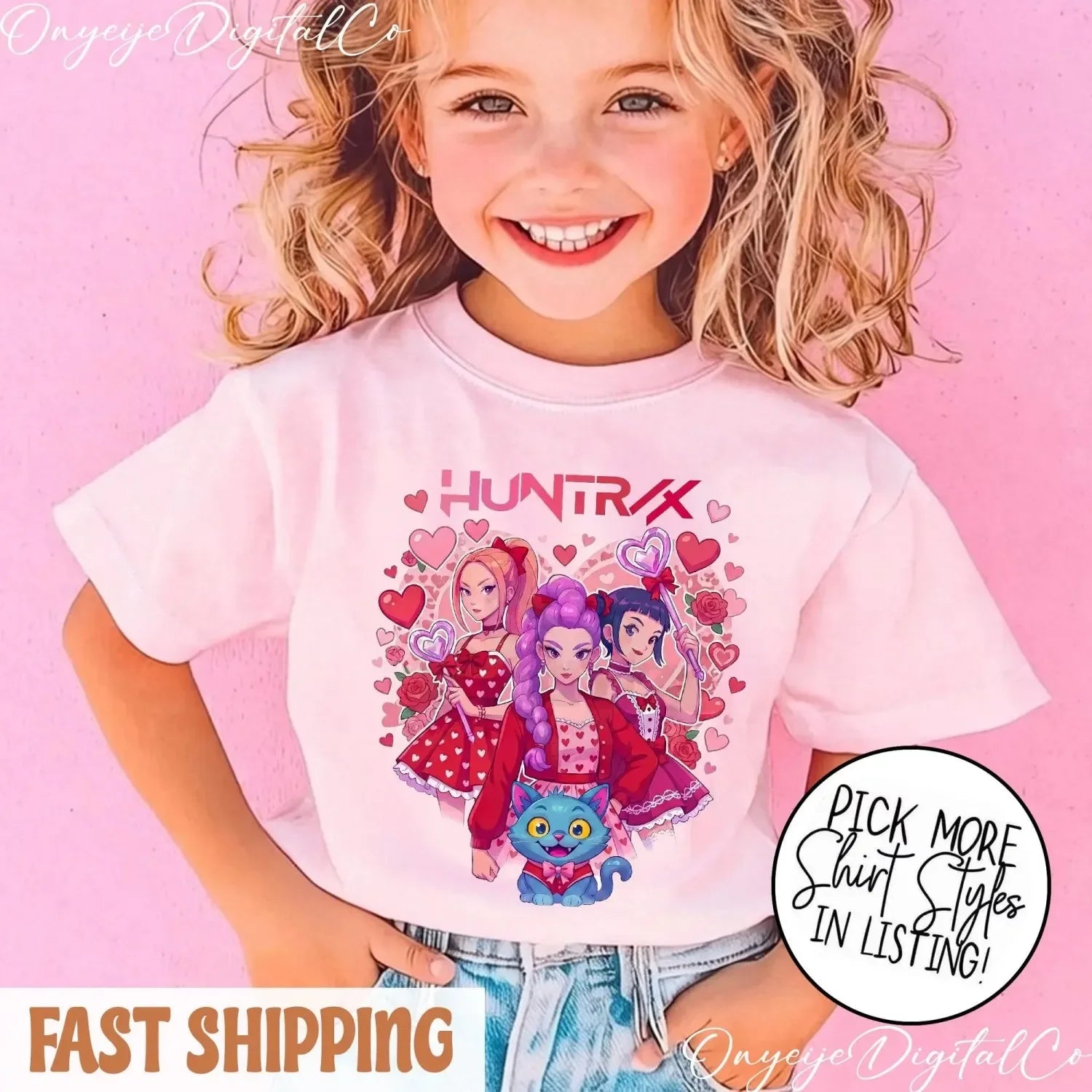 2026 Kpop Devil Hunter Kids Spring/Summer Short - Sleeve T-Shirt Kpop Devil Hunter Harajuku Style T-Shirt Gift for Boys and Girls - Kenner House Emporium