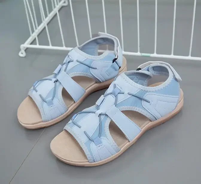 Women Fashion Women Flats Outdoor Beach Sandals Low Top Round Toe Casual Sports Comfortable Fish Mouth Opened Toe Sandals 2024 - Kenner House Emporium