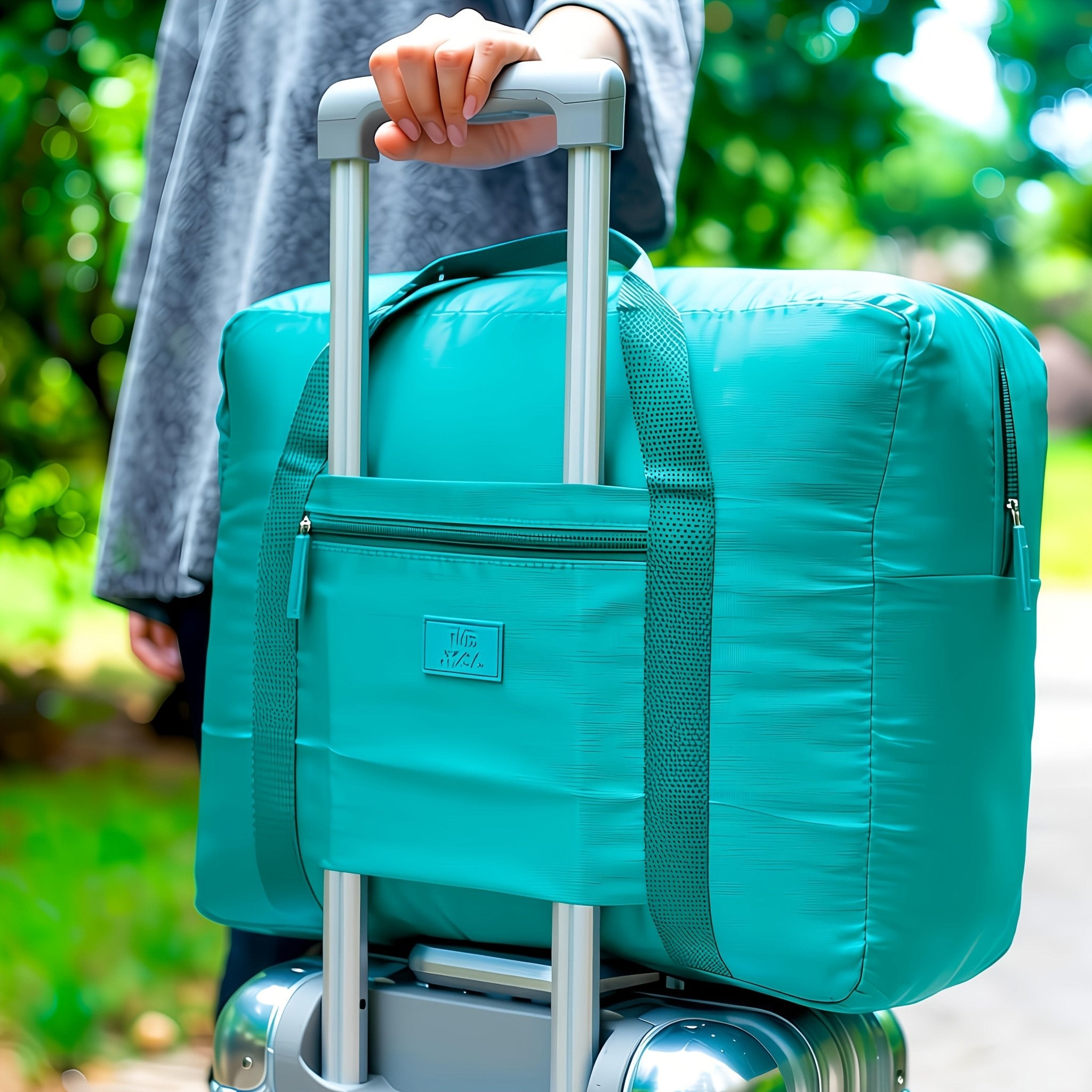 [PGM | Large Capacity] PGM 1pc Large Capacity Luggage Bag | Foldable Travel Duffle Tote, Nylon Oxford Fabric, Sky - Kenner House Emporium