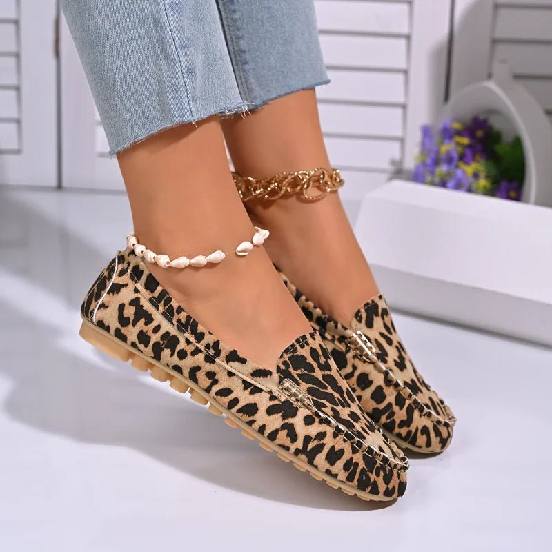 Spring/Autumn New Sexy Elegant Casual Leopard Print Wear - Resistant Fashionable Comfortable Walking Flat Shoes for Women - Kenner House Emporium