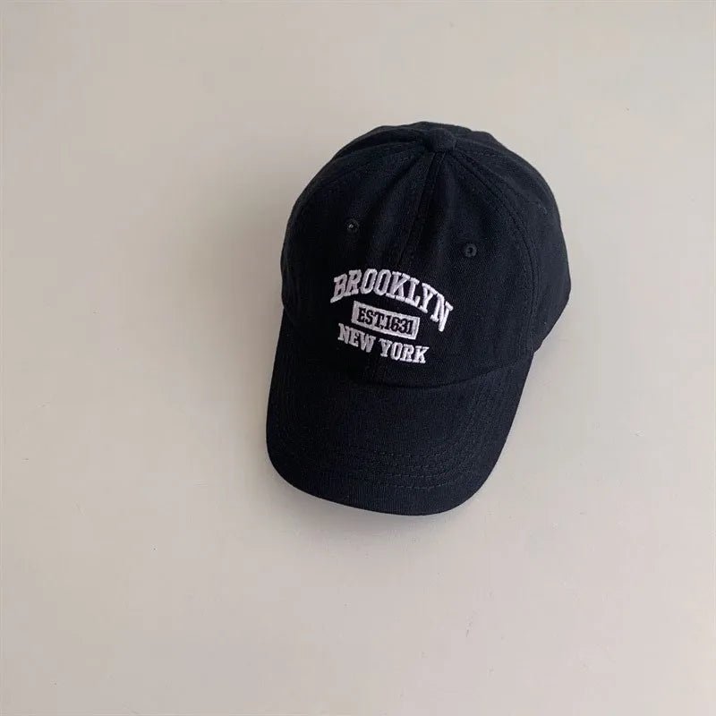 Letter Embroidery Baby Baseball Cap Solid Color Adjustable Toddler Boys Girls Snapback Hat Casual Kids Cotton Duck Tongue Caps - Kenner House Emporium
