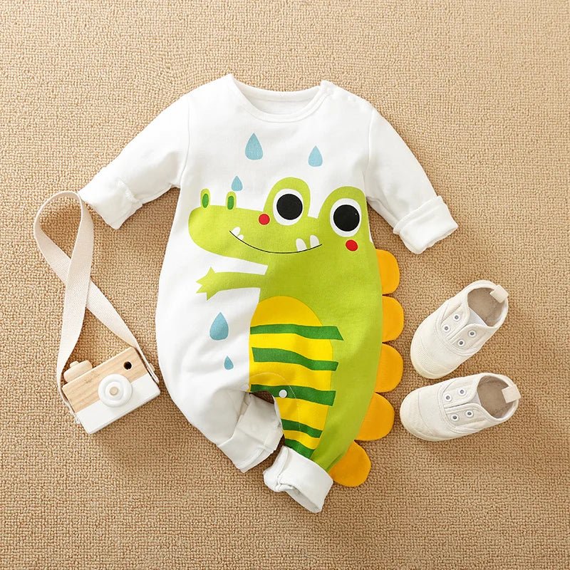 Newborn Clothes Cute Cartoon 3d Printed Cotton Comfortable And Soft Boys And Girls Spring And Autumn Long Sleeved Baby Jumpsuit - Kenner House Emporium