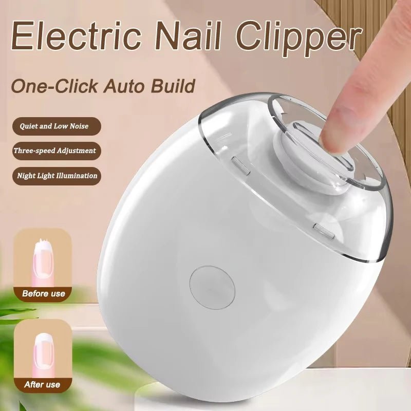 2 IN 1 Electric Nail Clipper Cutter With LED Light Automatic Nail Grinder Trimmer For Baby Adult Mini Manicure Tools Nail Care - Kenner House Emporium